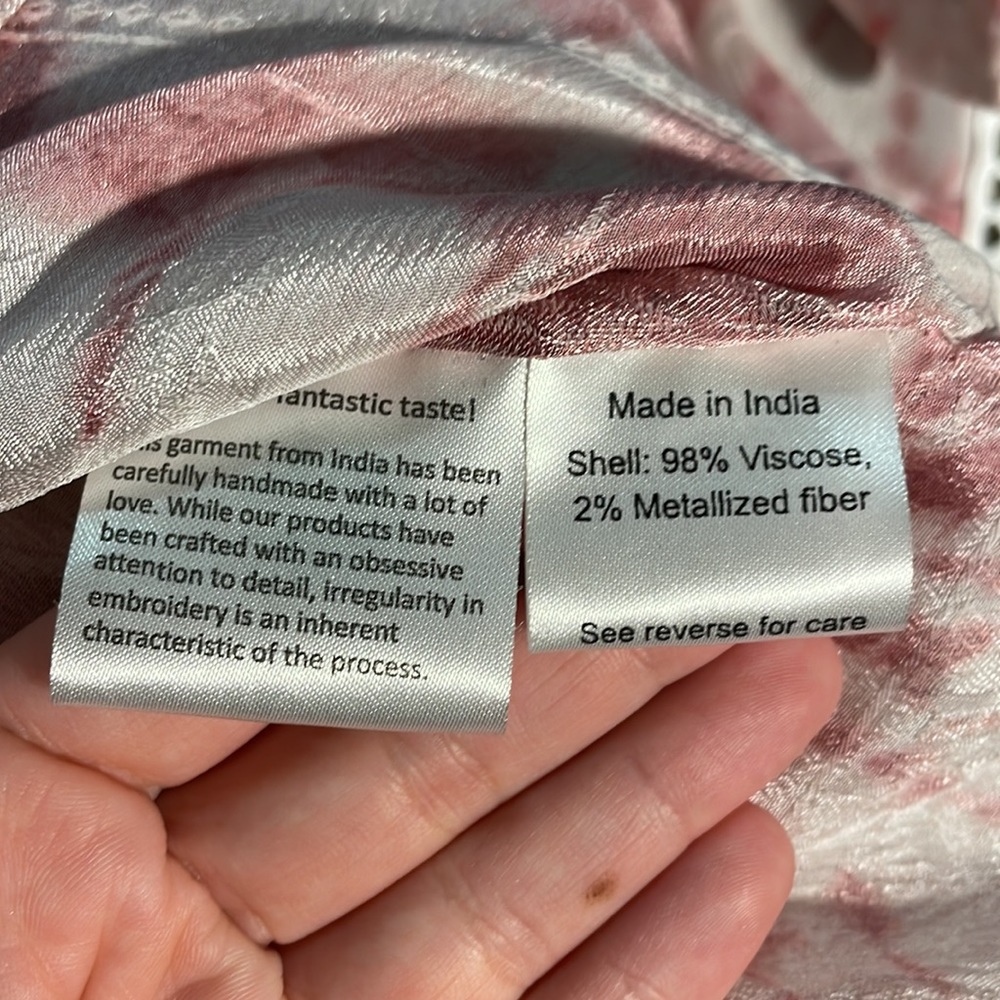 Rococo Sand Ava Tie Dye Lace Detail Caftan in Rosewood SZ XXS NWT - Picture 5 of 6